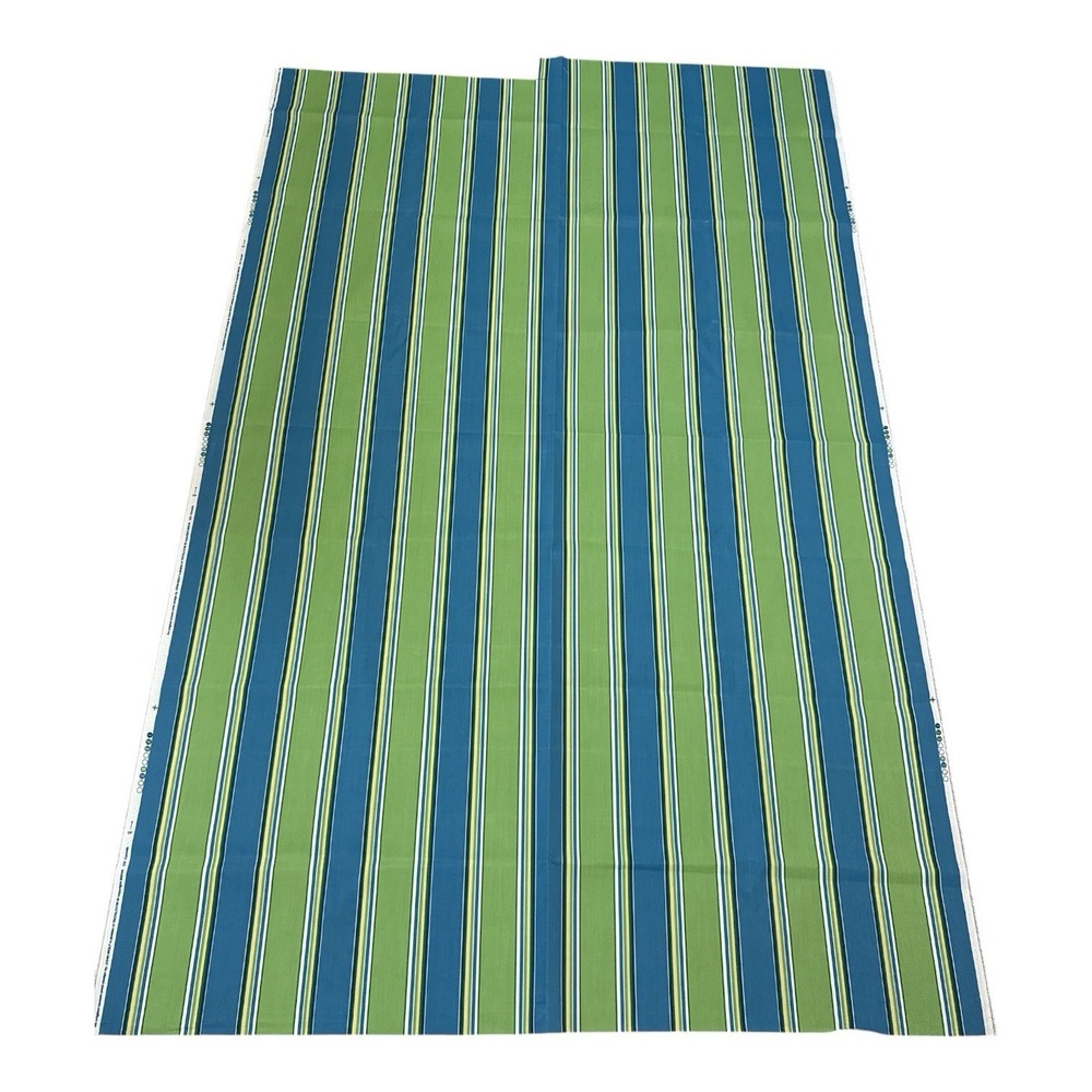 Richloom JOHN WOLF GREEN Blue Green STRIPE Outdoor Upholstery Fabric 2.3 Yd x 56